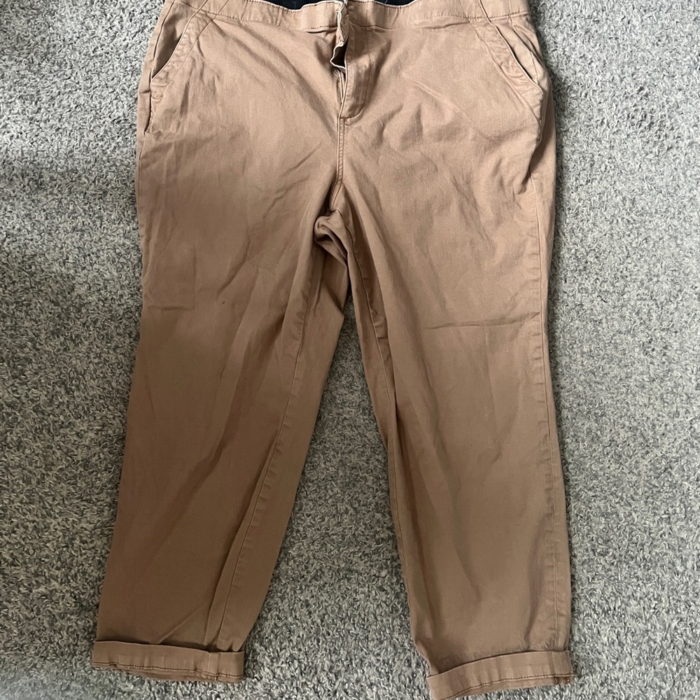 Tan cropped pants. Worn once.